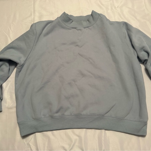 Parke Light Blue mock neck Sweatshirt - Picture 1 of 2